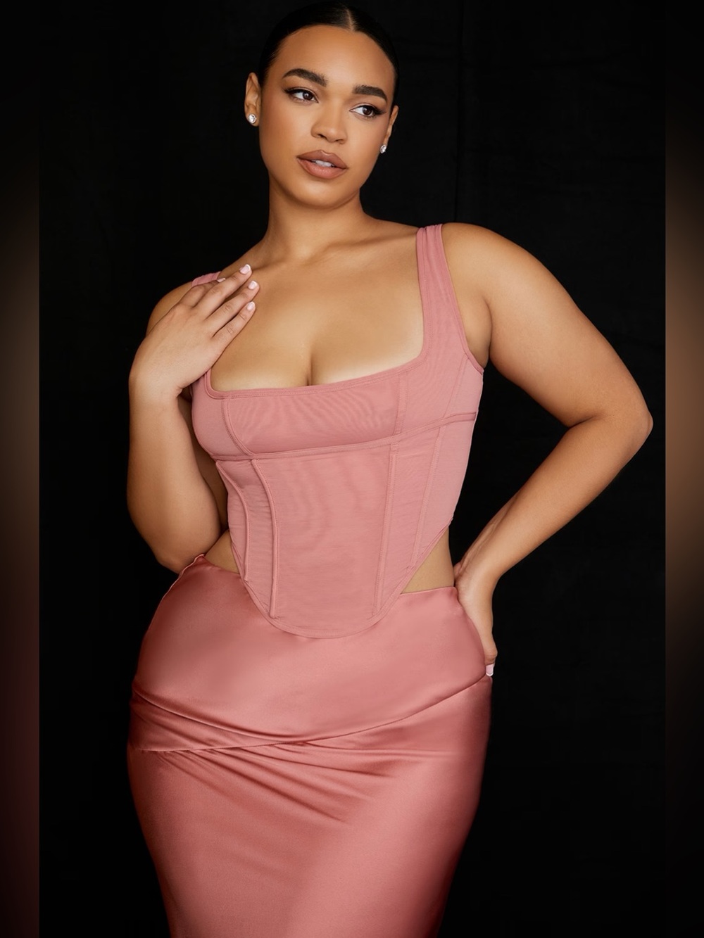 House of CB Edetta Rose Mesh Corset Top Size L